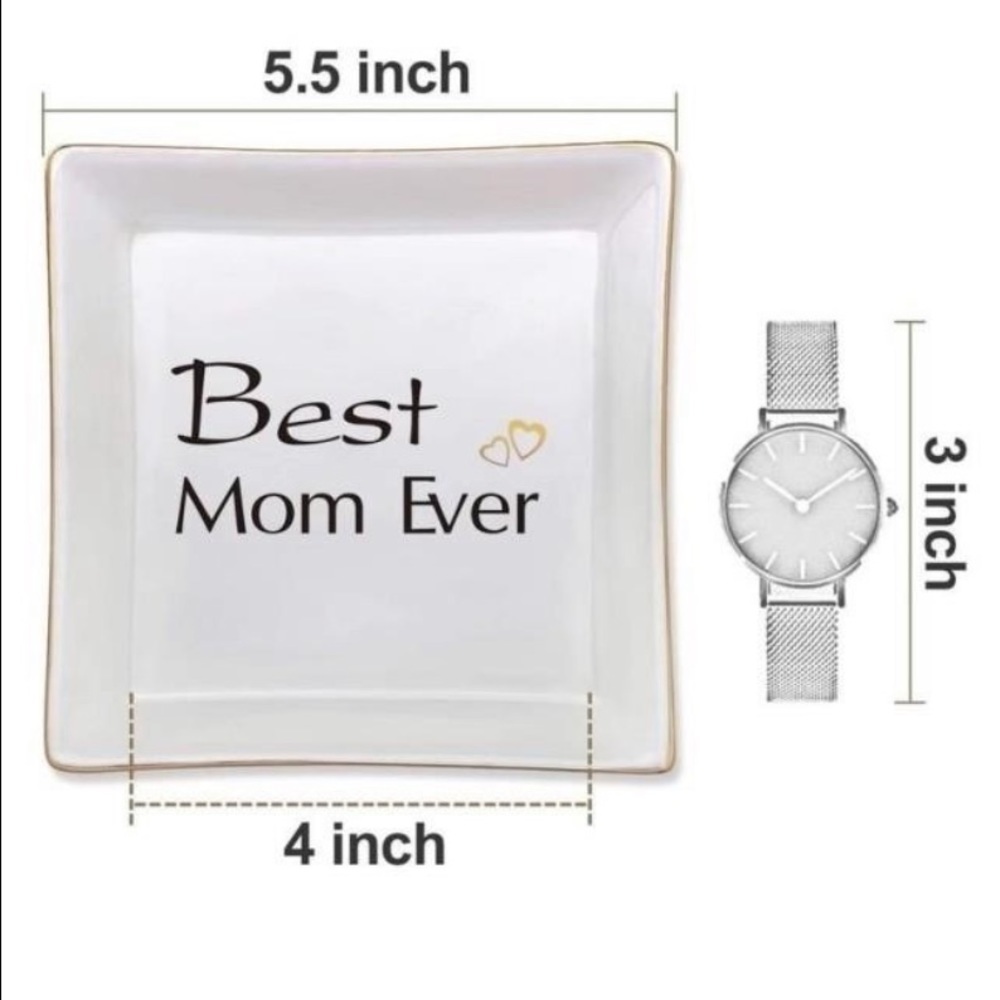 NEW! Best Mom Ever Ceramic Jewelry Decorative Trinket - Picture 2 of 6
